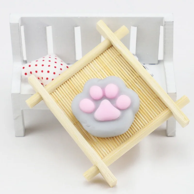 DIY одиночный мини меняющий цвет мягкий милый кот антистрессовый шар сжимающий Моти поднимающийся абрект мягкий липкий снятие стресса Забавный подарок - Цвет: gray cat-claw