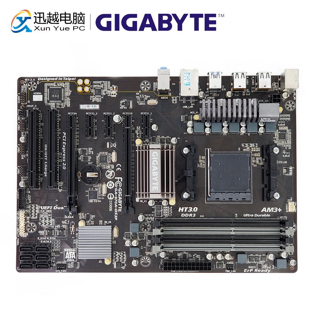 Материнская плата Gigabyte GA-970A-DS3P для настольного компьютера 970A-DS3P AMD AM3 + 970 FX Phenom II DDR3