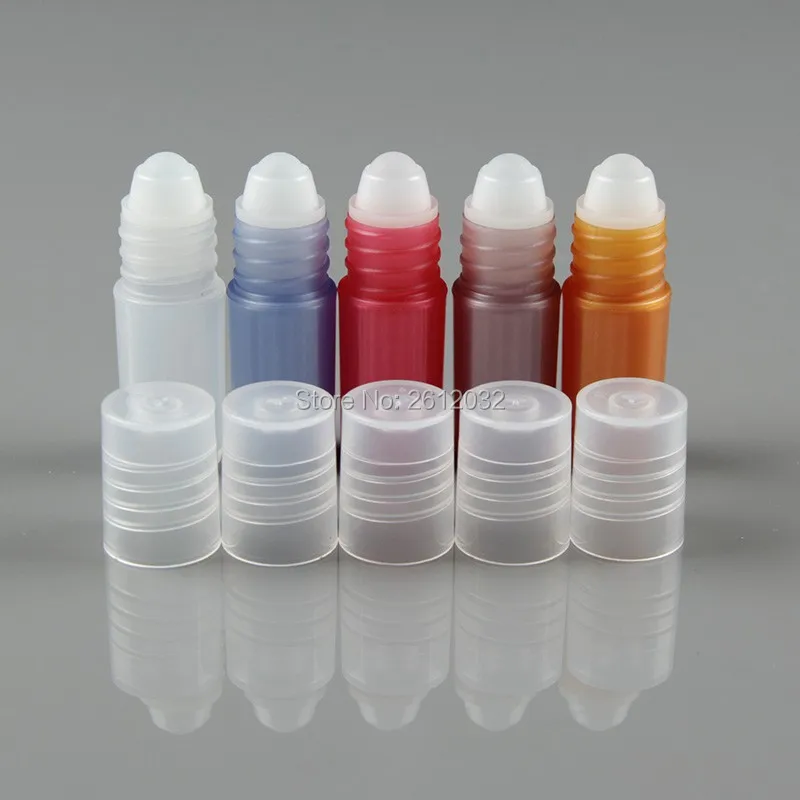 3ML ball multicolor plastic roll on perfume bottle , oil roll on bottles , Lip cosmetic packaging bottles J-01