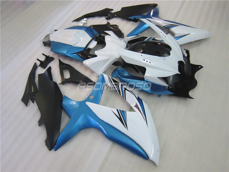 Мотоцикл Инъекции обтекатель для Suzuki 2010 2009 2008 GSXR600 K8 GSXR750 GSXR 600 08 09 10 Белый Синий тела ремонт обтекатели комплект