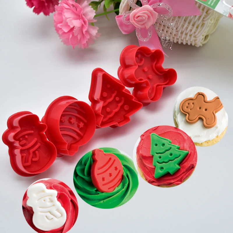 4 шт. штамп форма для печенья 3D Плунжер резак кондитерских изделий сделай сам еда