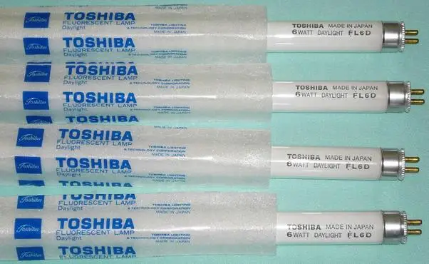 2 шт. флуоресцентная трубка TOSHIBA FL6D 6 Вт линейная лампа дневного света Вт|toshiba
