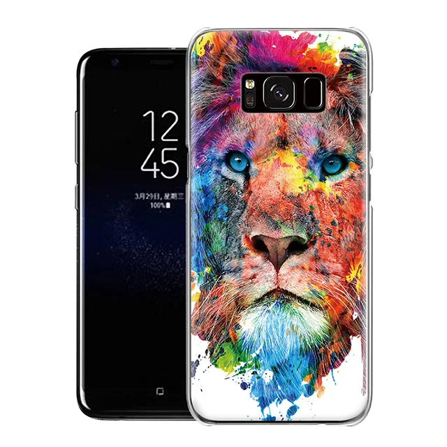 Цветной большой лев Снежная Сова олень красочные каракули для samsung Galaxy S4 S5 Mini S6 S7 S8 S9 Edge Plus Note 3 4 5 8 чехол для телефона - Цвет: 7414