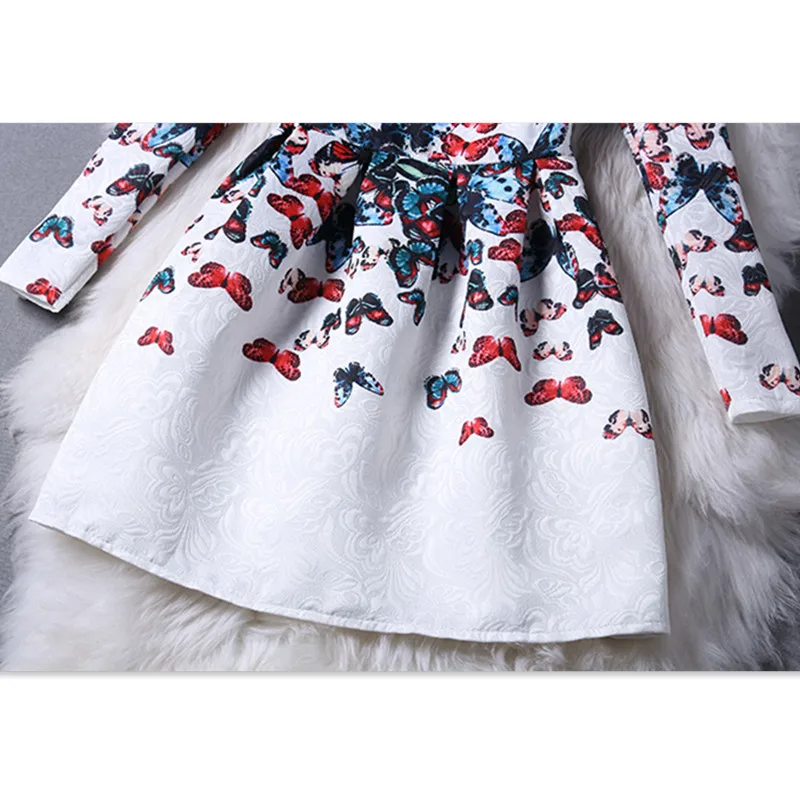 Family Matching Dresses Girls And Mother Daughter Baby Girl Clothes Long Sleeve Children Dress Butterfly Print robe mere fille | Мать и