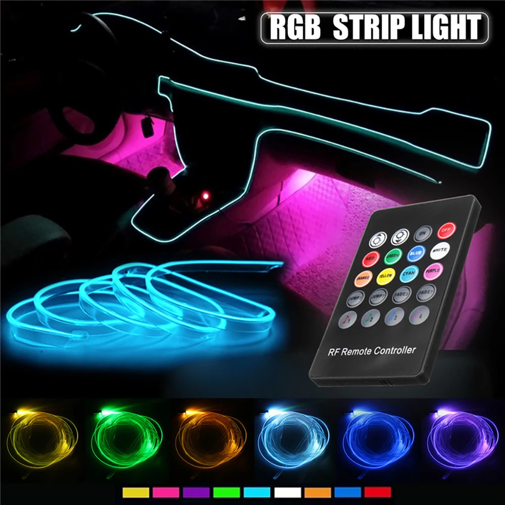 Светодиодная лента RGB для украшения салона автомобиля светильник неосветильник