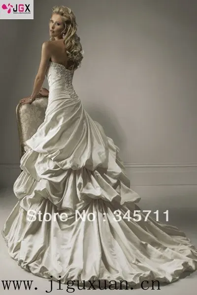 0267-1hs 2012 ivory strapless plea court train islamic wedding dress | Свадьбы и торжества