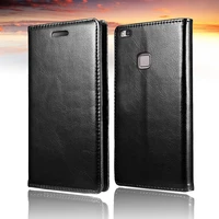 for huawei p9 lite flip case leather luxury book style kickstand cover for huawei p9 lite back cover smart phone protective case