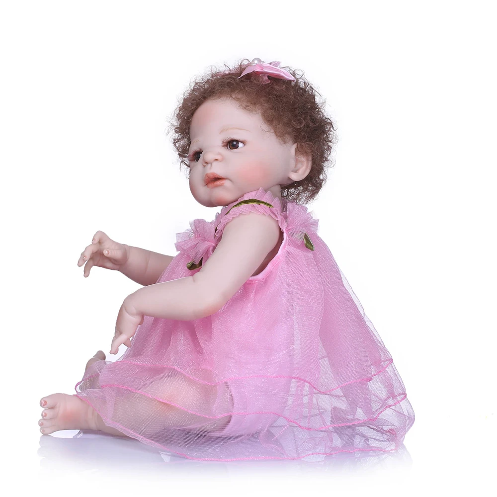 55 см Силиконовая Кукла Reborn игрушки с розовыми аксессуары для соски куклы