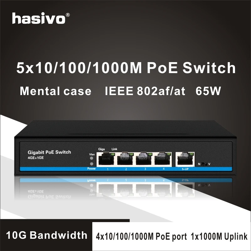 Ethernet-коммутатор с 4 портами Gigabit POE, 1 порт, подключение к Интернету Gigabit, 5*10/100/1000 Мбит/с, порт RJ45 от AliExpress RU&CIS NEW