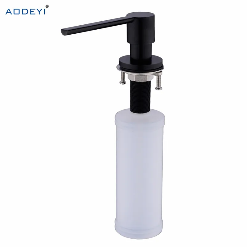 Черный латунный дозатор мыла AODEYI для кухонной раковины диспенсер бутылка