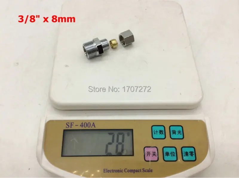 

free shipping copper fitting 3/8" x 8MM High Quality Double Ferrule Tube Pipe Fittings Threaded Male Connector, brass fitting