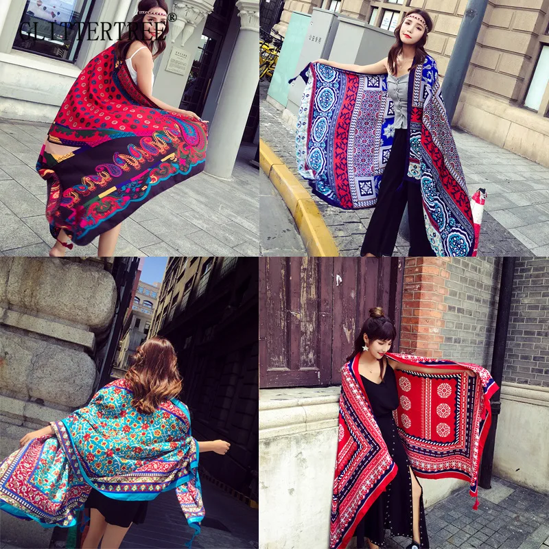 2019 Boho шифоновое пляжное платье с принтом Туника длинное Парео Бикини верхняя