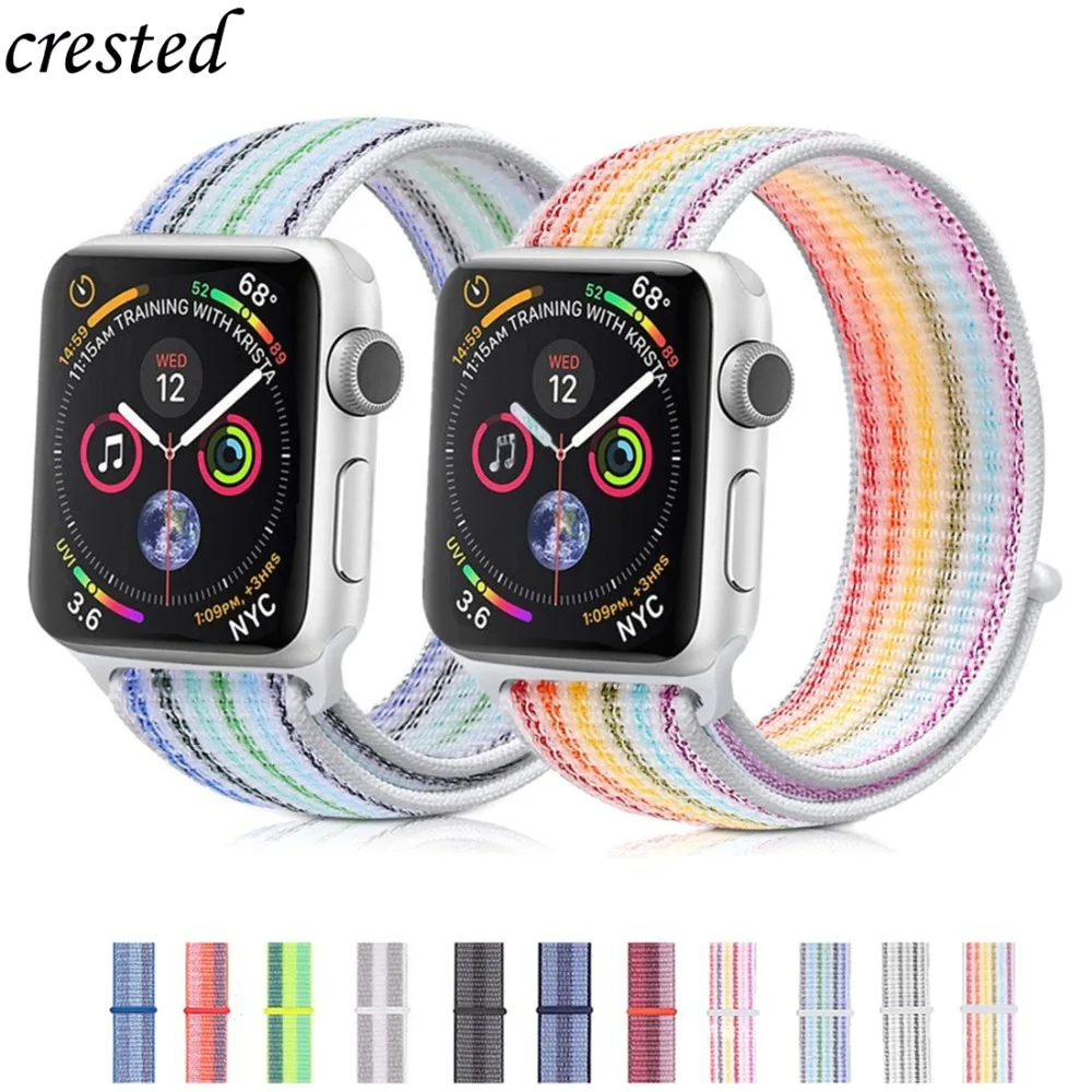 Нейлоновый ремешок для Apple Watch band 42 мм 38 iwatch 4/3 44 40 Спортивная петля часов браслет