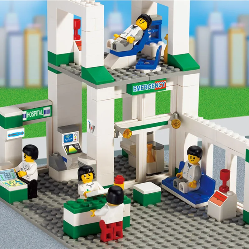 376 шт. городской аварийный центр Compatibie Legoings Строительные блоки Набор игрушек DIY