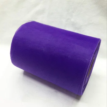 100yard Purple Тюль рулон 15 см 100 ярдов рулон ткани катушки DIY юбка-пачка на праздник упаковка для подарка на день рождения свадьбы ребенка душ стол Декор вечерние сувениры - Цвет: 100yard Purple
