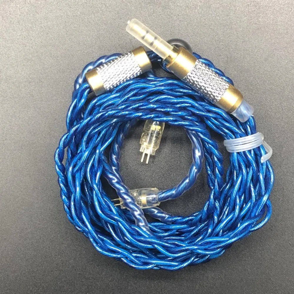 Кабель для наушников FENGRU DIY jdly Blue JC04P 5N OFC 4 Share 252 ядер Shure SE215 IE80 KZ ZST ZSN Pro ZS10 ASX ZSX |
