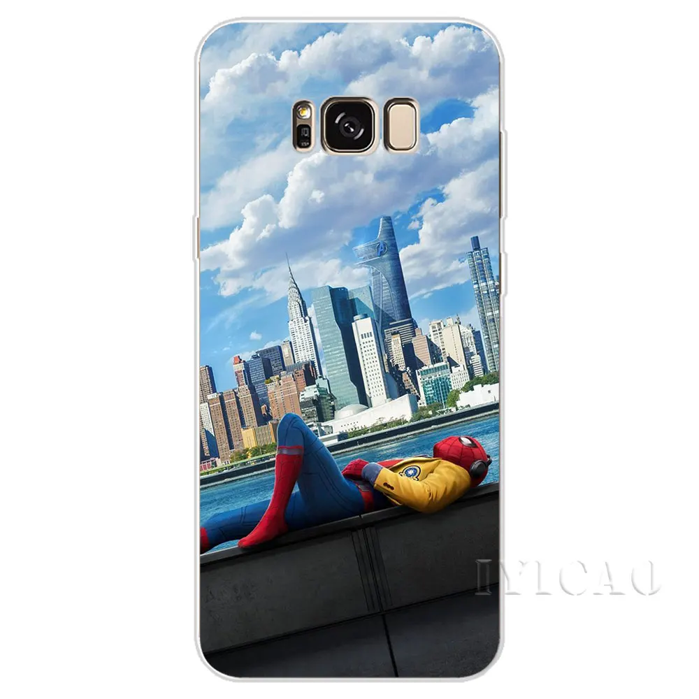 IYICAO с героями комиксов Марвел Человека паука Жесткий Чехол для Samsung Galaxy S6 S7 край S8