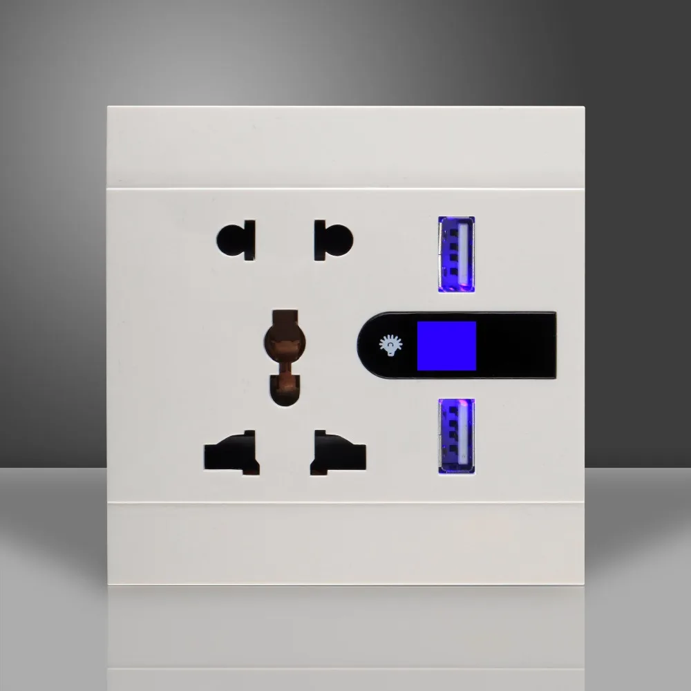 5pin универсальная настенная розетка USB зарядное устройство с ночным