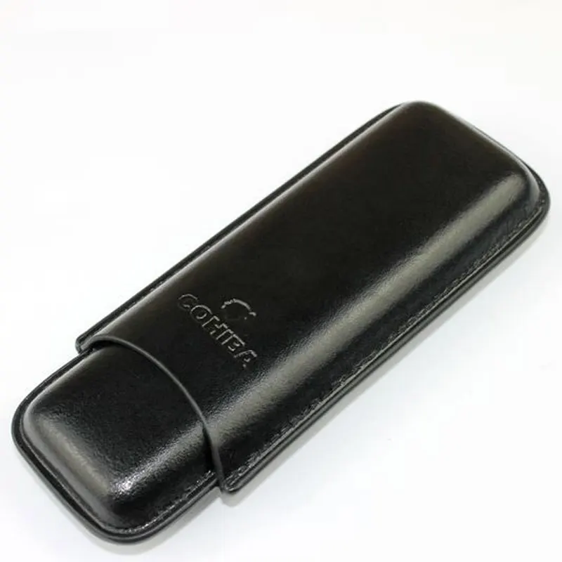 Cohiba держатель для сигар черный коричневый гладкий кожаный хьюмидор чехол