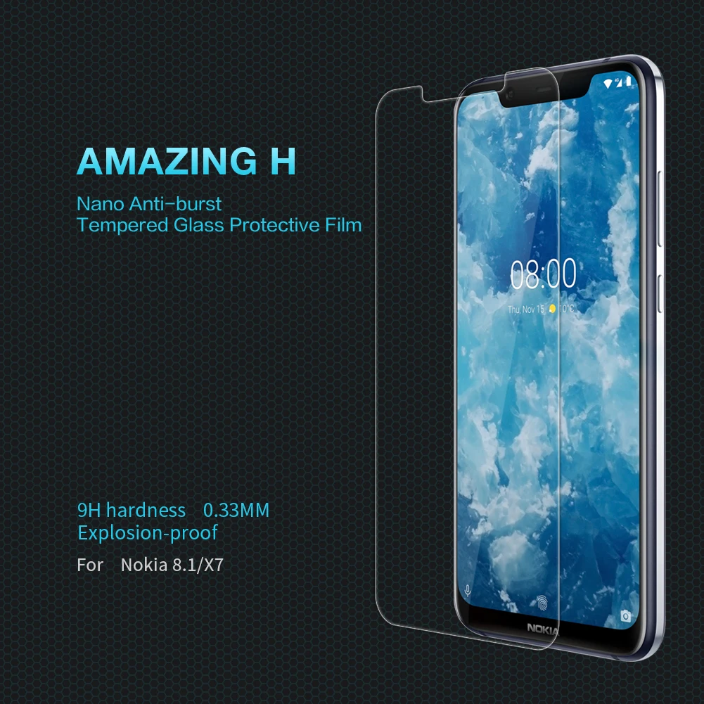 Закаленное стекло для Nokia 8,1X7 6,18 ''Nillkin Amazing H 0,33 мм Защитная пленка для Nokia X7 стекло