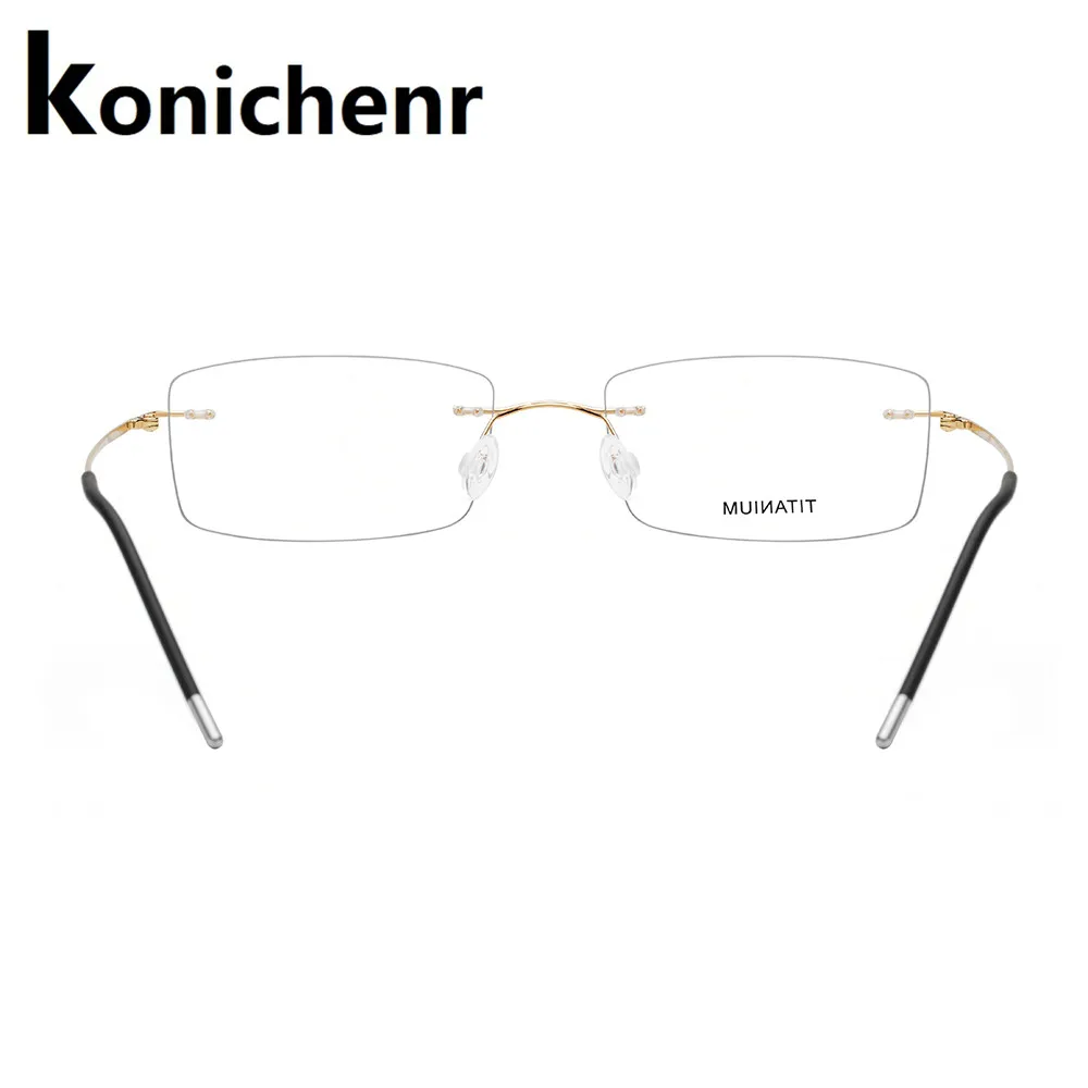 Konichenr титановый сплав титановые квадратные очки без оправы мужские ультралегкие