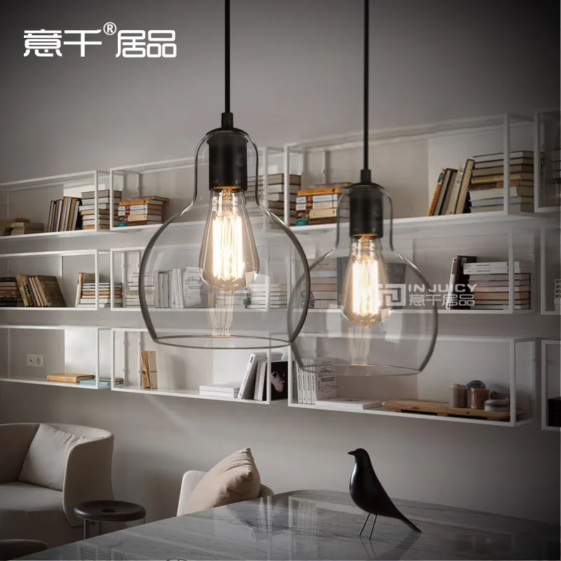 Винтаж Лофт Промышленный Эдисон потолочный стеклянный шар лампа подвесной