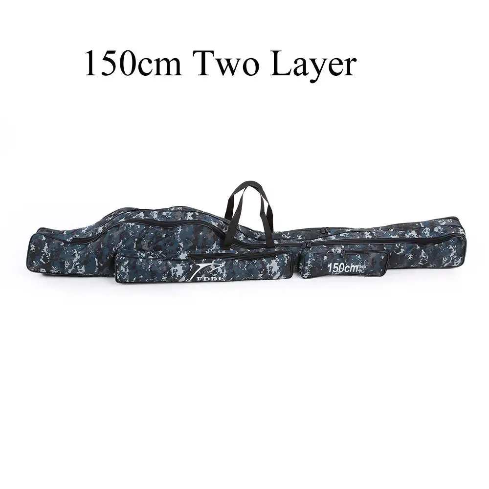 150cm Two Layer FDDL 120/130/150 см Портативный сумки для рыбалки 2/3 Слои Складная удочка Сумка Чехол Сумка для хранения держатель для песка - Цвет: 150cm Two Layer
