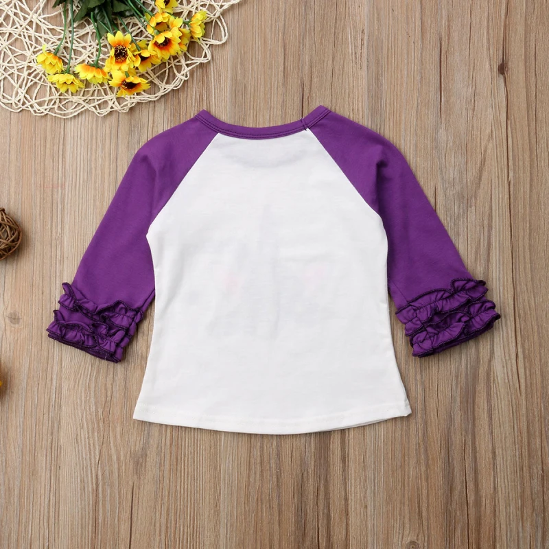 Новинка хлопковая футболка с длинными рукавами и цветочным рисунком единорога