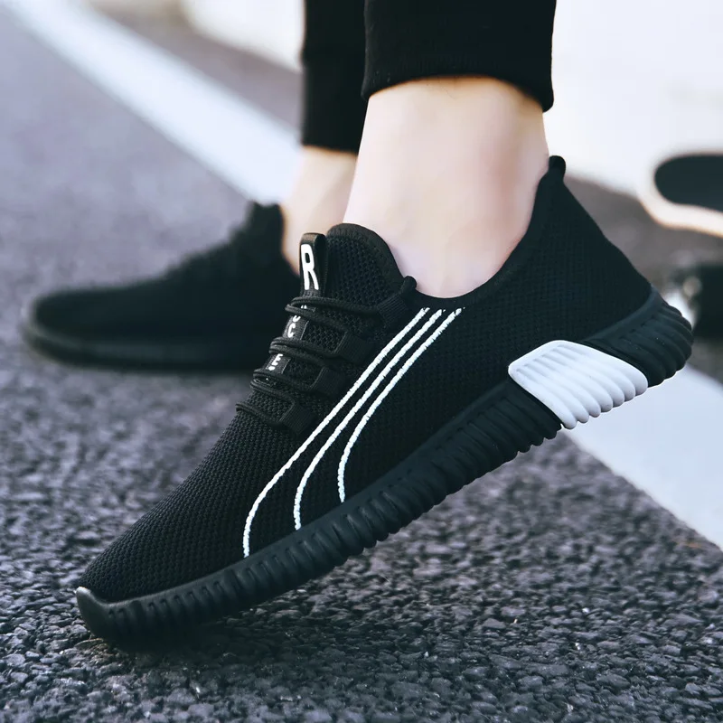 2019 модная повседневная обувь мужская удобная летняя дышащая сетчатая на плоской