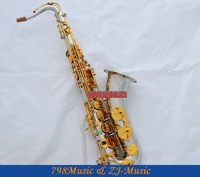 professional silver gold tenor saxophone sax abalone shell bb key with case