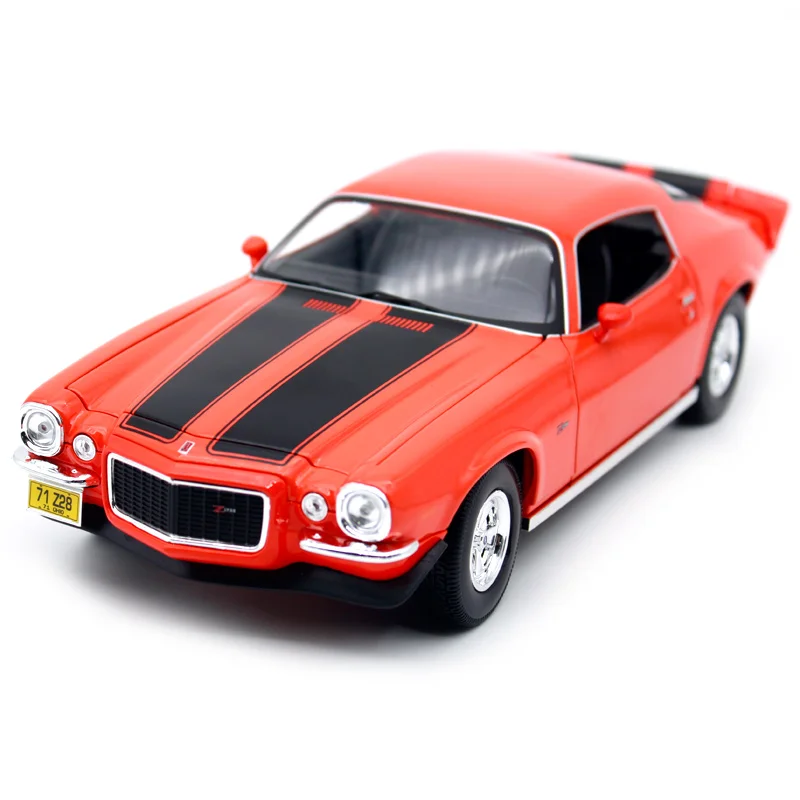 Maisto 1:18 1971 Chvrolet Camaro синяя оранжевая винтажная модель автомобиля литая новая