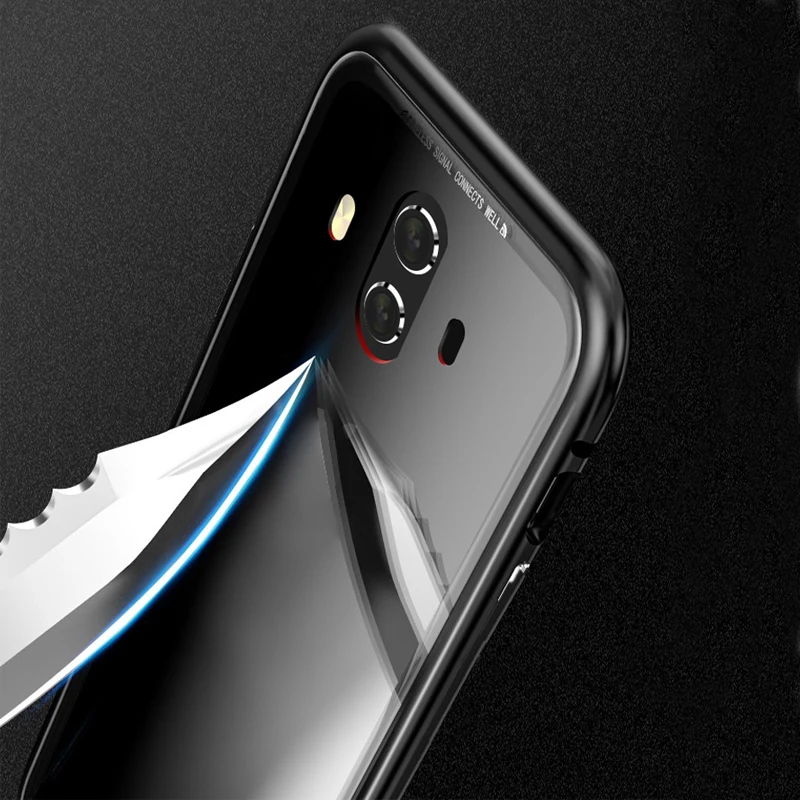 S-GUARD Магнитный чехол для телефона huawei Mate 10 прозрачное закаленное стекло +