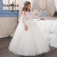 fluffy flower girl dresses crystal tiered tulle pageant gown first communion dresses for girls