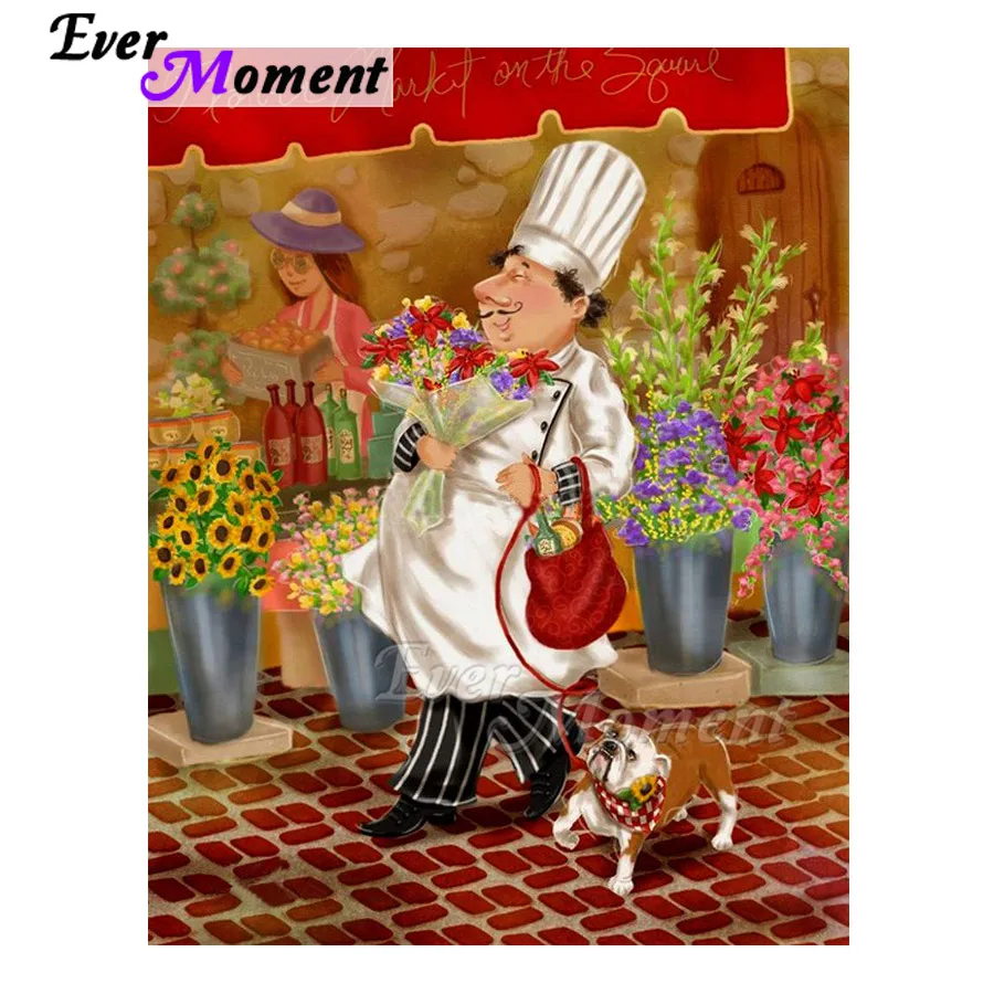 Алмазная картина с изображением собаки цветов стразы вышивка крестиком 5D