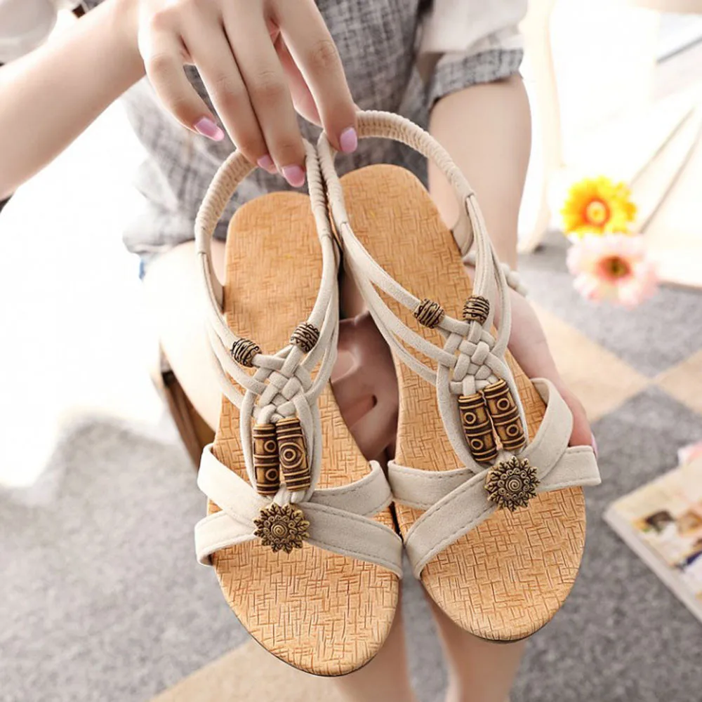 Сандалии женские с открытым носком босоножки в римском стиле Повседневная