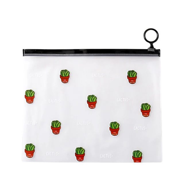 

50pcs/lot New Lovely Pen Pouch Pencil Case Transparent Stationery Storage Office School Supplies Zipper Pencil Bags Student Gift