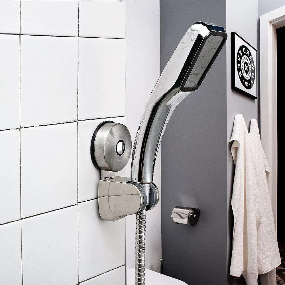 304 stainless steel vacuum suction cup adjustable handheld shower head bidet sprayer holder wall mount for bathroom accessories free global shipping