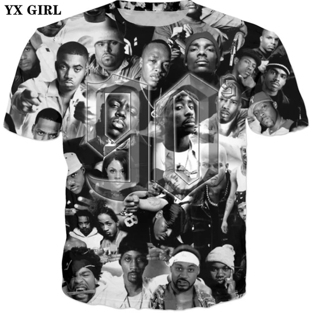 

Brand clothing 2020 Summer New Mens 3d t shirt Rapper 2pac Tupac/Biggie Smalls Printed Men Women Hip hop Tee shirts