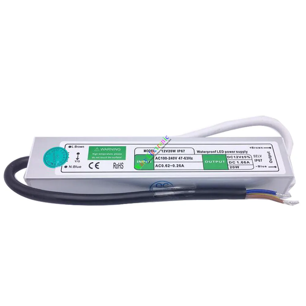 

Wholesale and retail 10pc 12V 1.67A20W AC/DC driver Switch power supply adapter Transformer LED strip free shipping