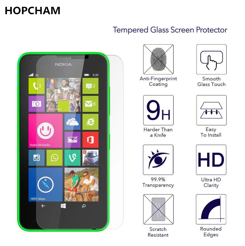 Ультратонкое закаленное стекло 0 26 мм 2.5D Премиум Защитная пленка для Nokia Lumia 630 635 636