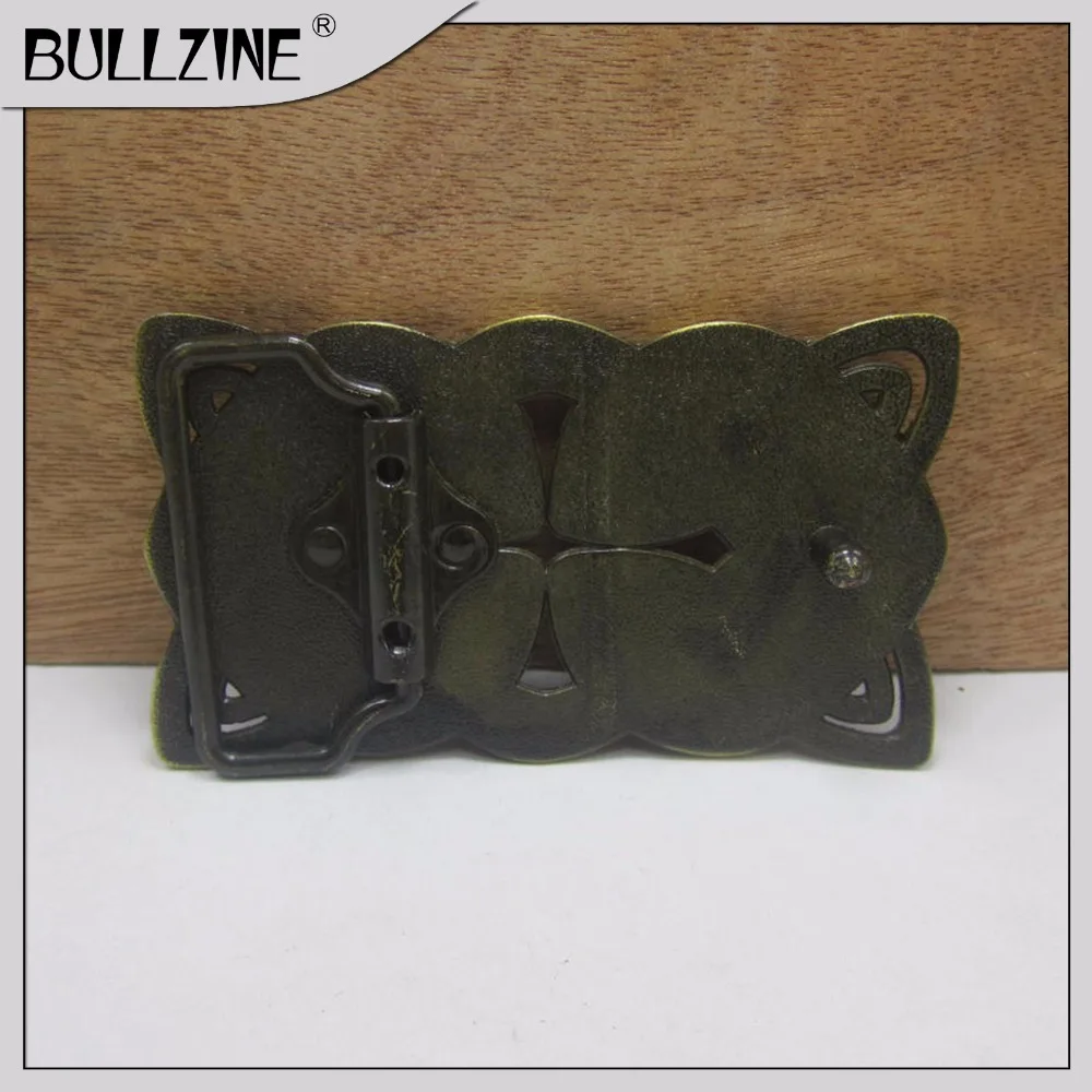 Ремень Bullzine в Западном кельтском стиле с перекрестной пряжкой; 2 цвета ; FP-03368; подходит для ремня шириной 4 см