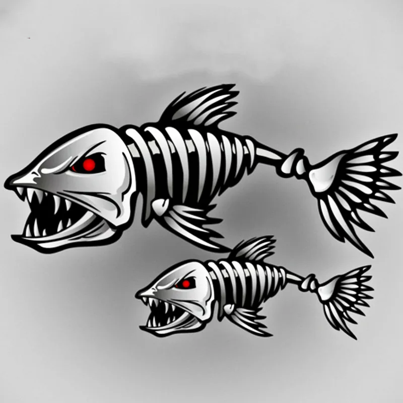 Aliauto авто Стайлинг Скелет Акула 3D стикер автомобиля и наклейка Go Fish аксессуары