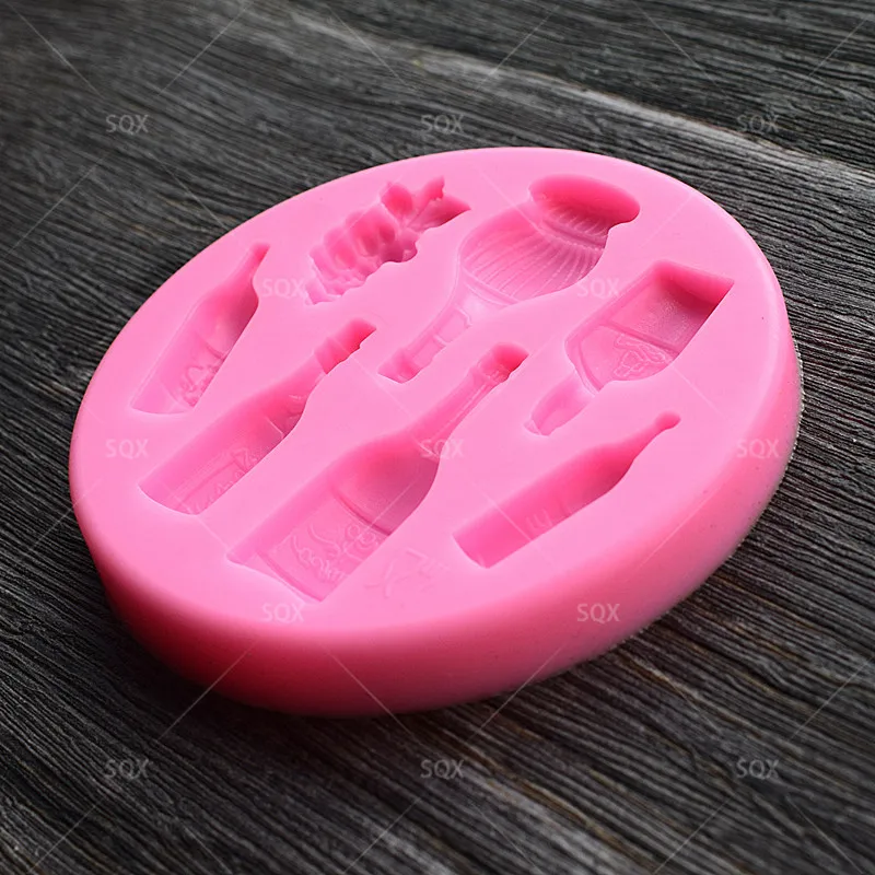 Бутылка Форма Fondant (сахарная) торта Формы для выпечки кухонный силикон