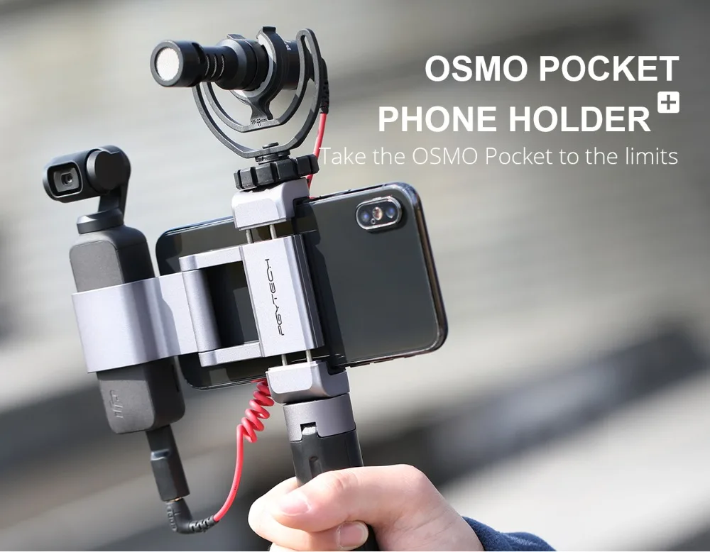 Для PGYTECH Osmo Карманный складной держатель для телефона плюс кронштейн штатив палка для селфи DJI Osmo Карманный карданный аксессуар