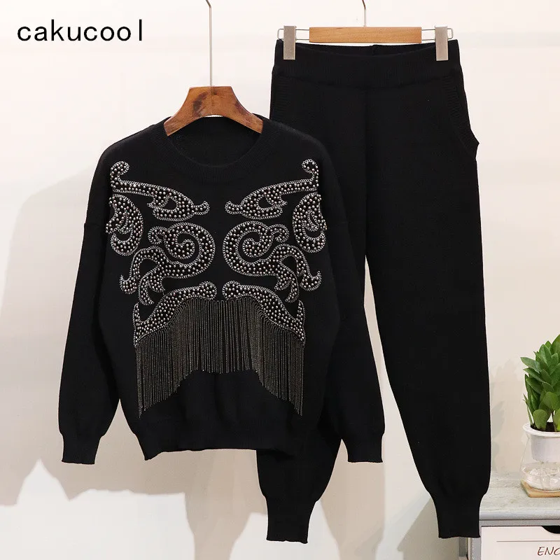Cakucool осень 2 шт. трикотажный комплект с длинным рукавом Золотая жемчужина из