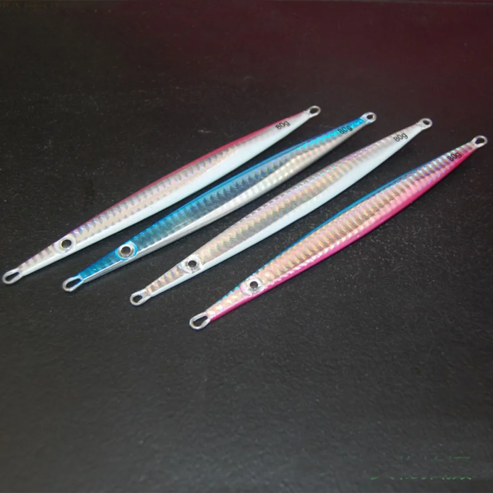 

4PCS Deep sea Jigging Fishing Ocean Boat Rock Beach Slow Jig Jigbait Spoon Lure baits 80g