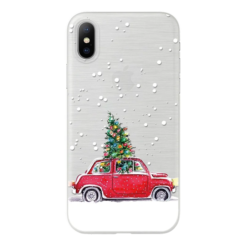 Мягкий чехол из ТПУ с рождественской снежинкой для iPhone X, 6, 6S Plus, 5, 5S, SE, чехол для iPhone 8, 8 plus, 7, 7 Plus, новогодний, рождественский подарок, чехол для телефона - Цвет: sdhongch