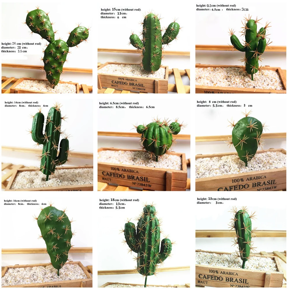

1 Pc DIY Real Touch Green Cactus Artificial Succulent Plant Garden Ornaments Home Balcony Decorations Fake Plant Lovely Gifts