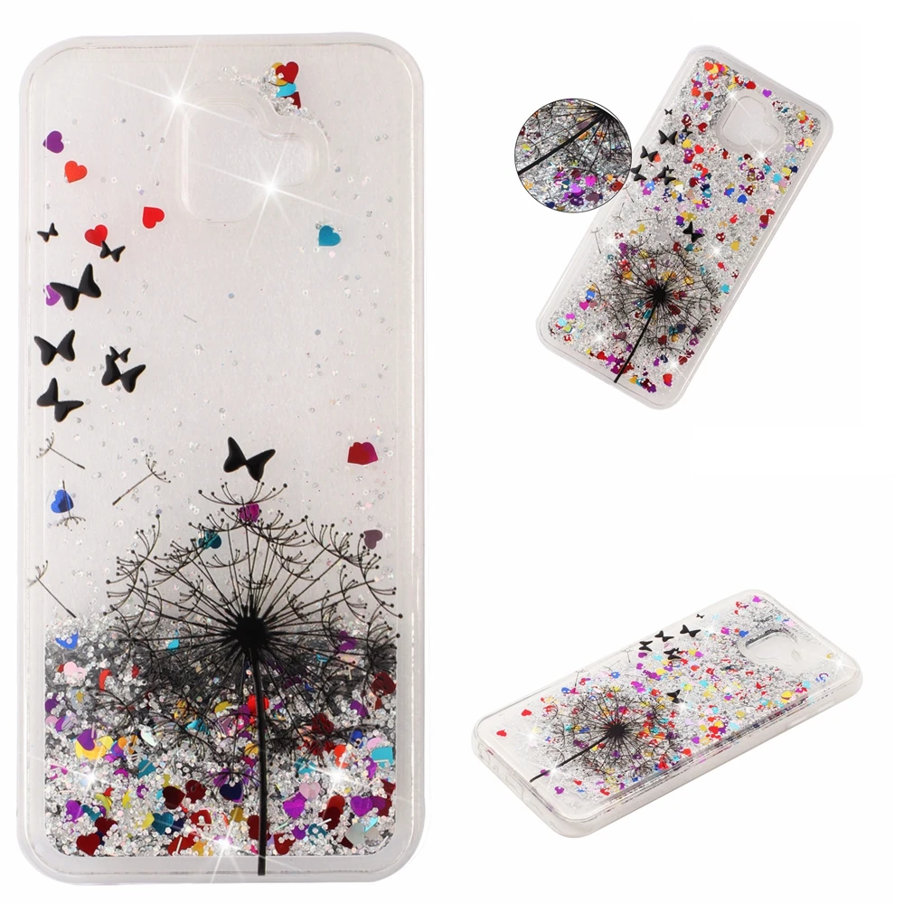 Чехол для Samsung Galaxy J6 + Plus J610 с рисунком из мультфильма жидкий динамический чехол