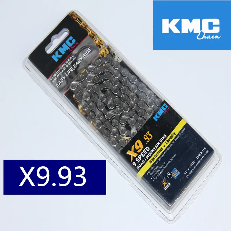 Оригинальный KMC X9 X9SL 9 скоростей 116 звенья велосипедная цепь велосипедные